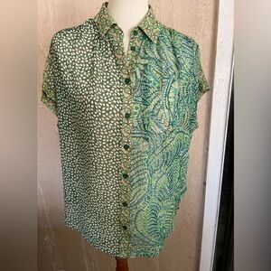 Sheer Mixed Print Blouse